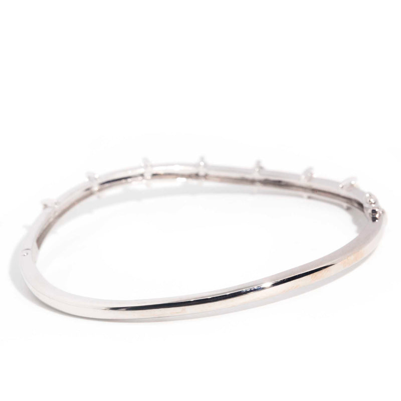 Soleil Contemporary 18ct White Gold Diamond Hinged Bangle* GTG Bracelets/Bangles Imperial Jewellery 