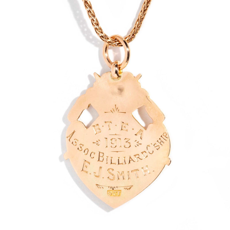 Sorel 9ct Rose Gold Crest Pendant & Chain Pendants/Necklaces Imperial Jewellery 