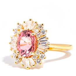 Stella 2.22ct Pink Tourmaline & Diamond 18ct Gold Ring Rings Imperial Jewellery