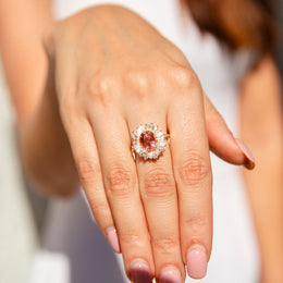 Stella 2.22ct Pink Tourmaline & Diamond 18ct Gold Ring Rings Imperial Jewellery