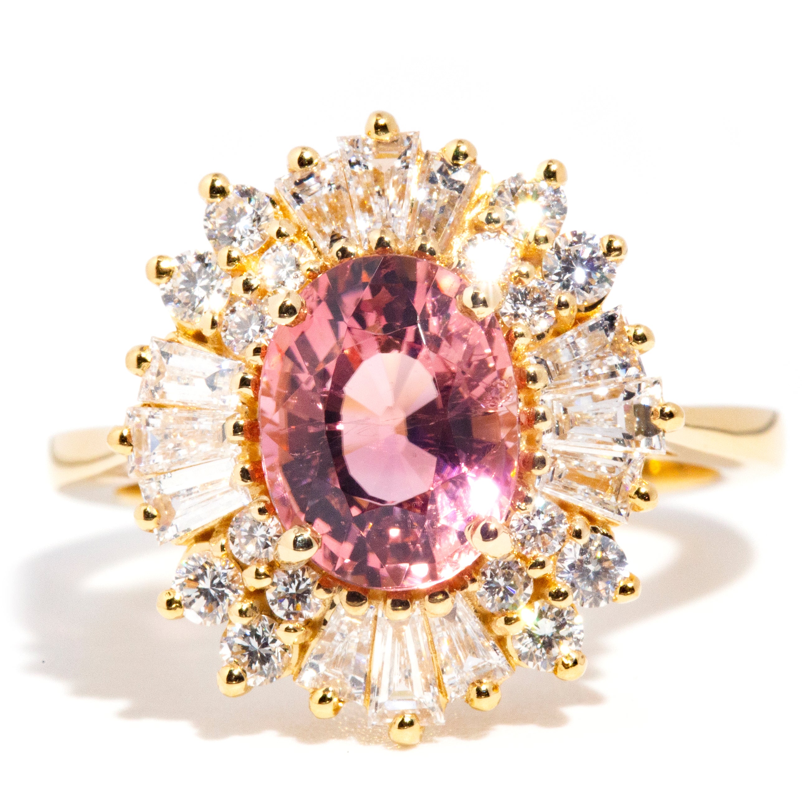 Stella 2.22ct Pink Tourmaline & Diamond 18ct Gold Ring Rings Imperial Jewellery Imperial Jewellery - Hamilton