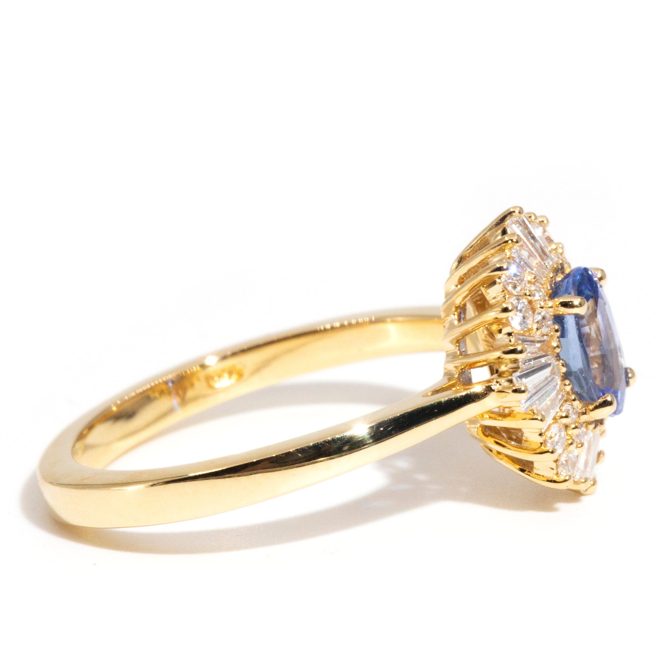 Stella Ceylon Sapphire & Diamond 18ct Gold Ring Rings Imperial Jewellery