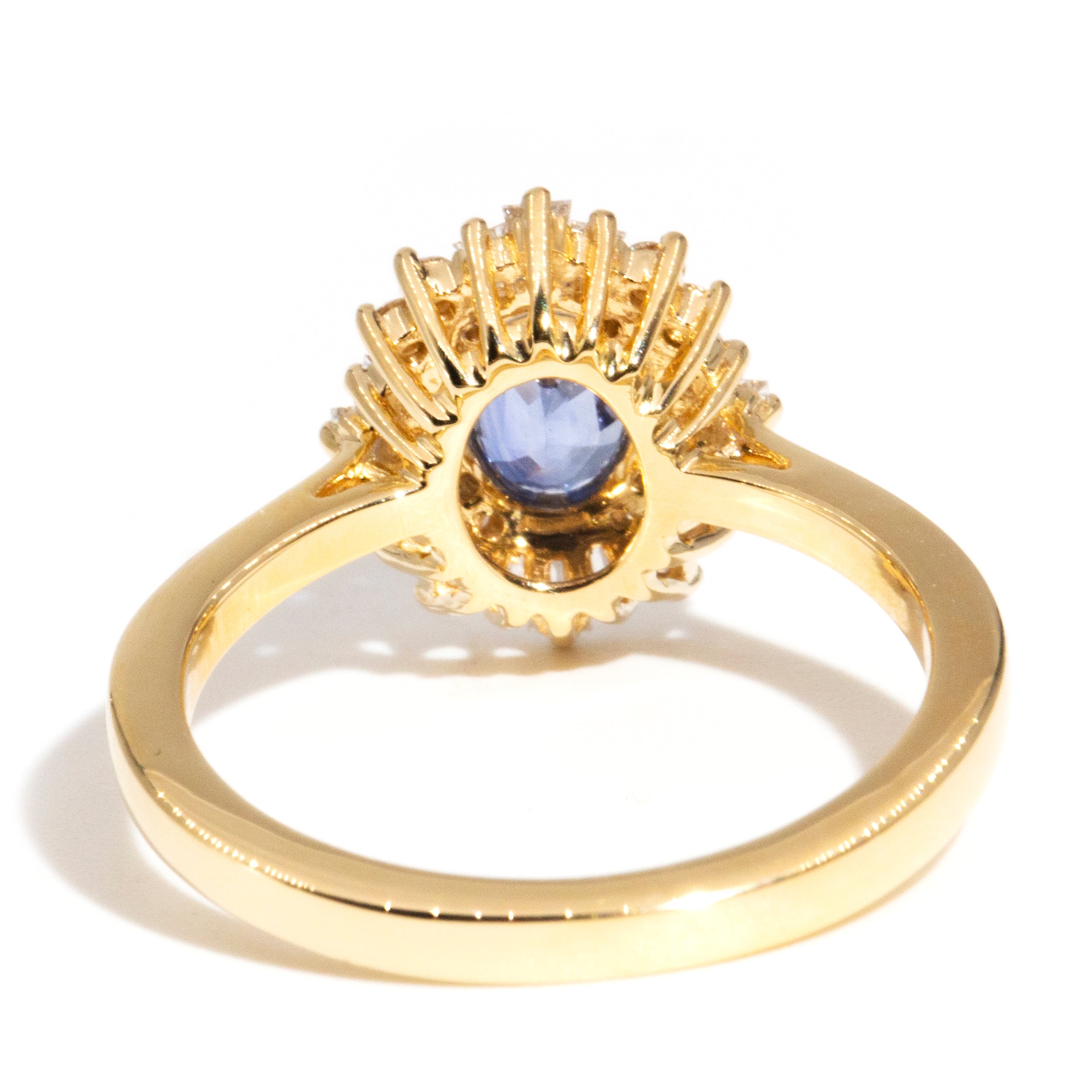 Stella Ceylon Sapphire & Diamond 18ct Gold Ring Rings Imperial Jewellery