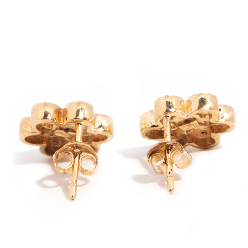 Sunny 9ct Yellow Gold Diamond Cut Flower Stud Earrings* Gemmo $ Earrings Imperial Jewellery 