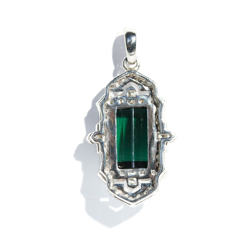 Sybil Tourmaline & 1.40 Carat Diamond Art Deco Platinum Pendant Rings Imperial Jewellery - Auctions, Antique, Vintage & Estate