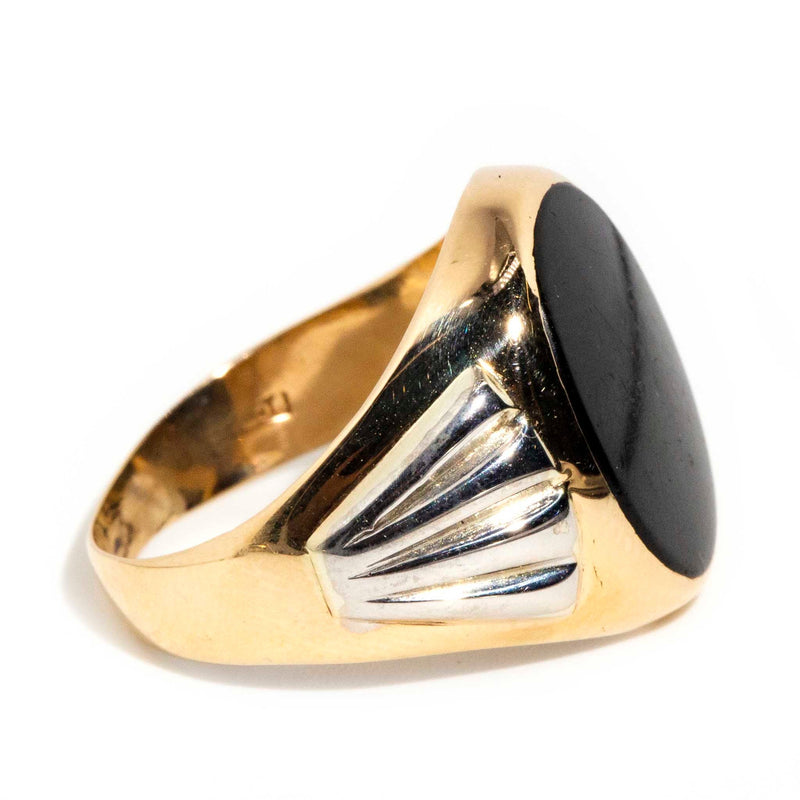 Syd Oval Onyx Domed Signet Ring 9ct Gold* GTG Rings Imperial Jewellery 