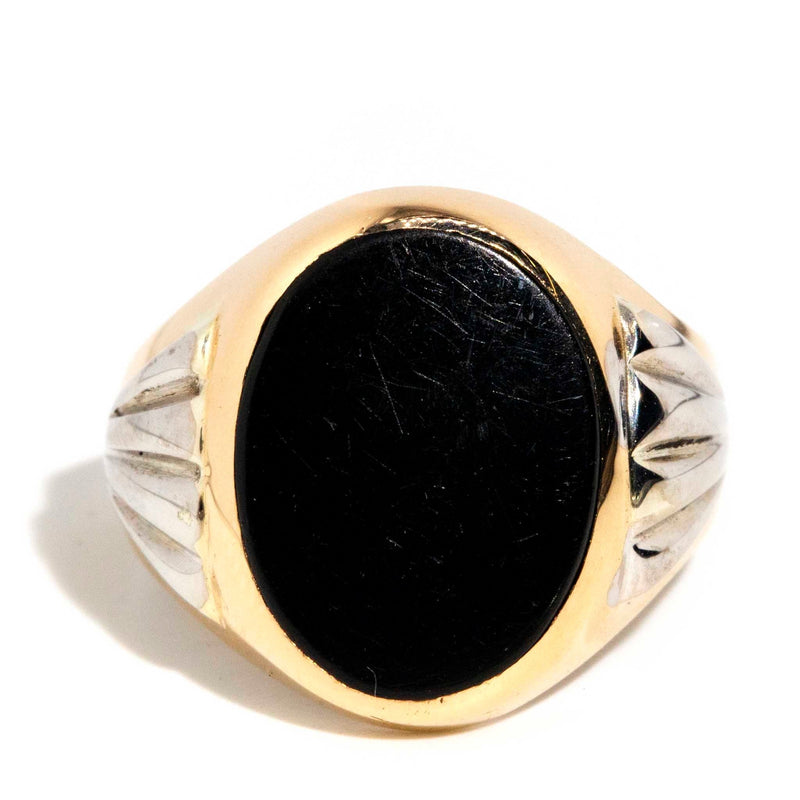 Syd Oval Onyx Domed Signet Ring 9ct Gold* GTG Rings Imperial Jewellery Imperial Jewellery - Hamilton 