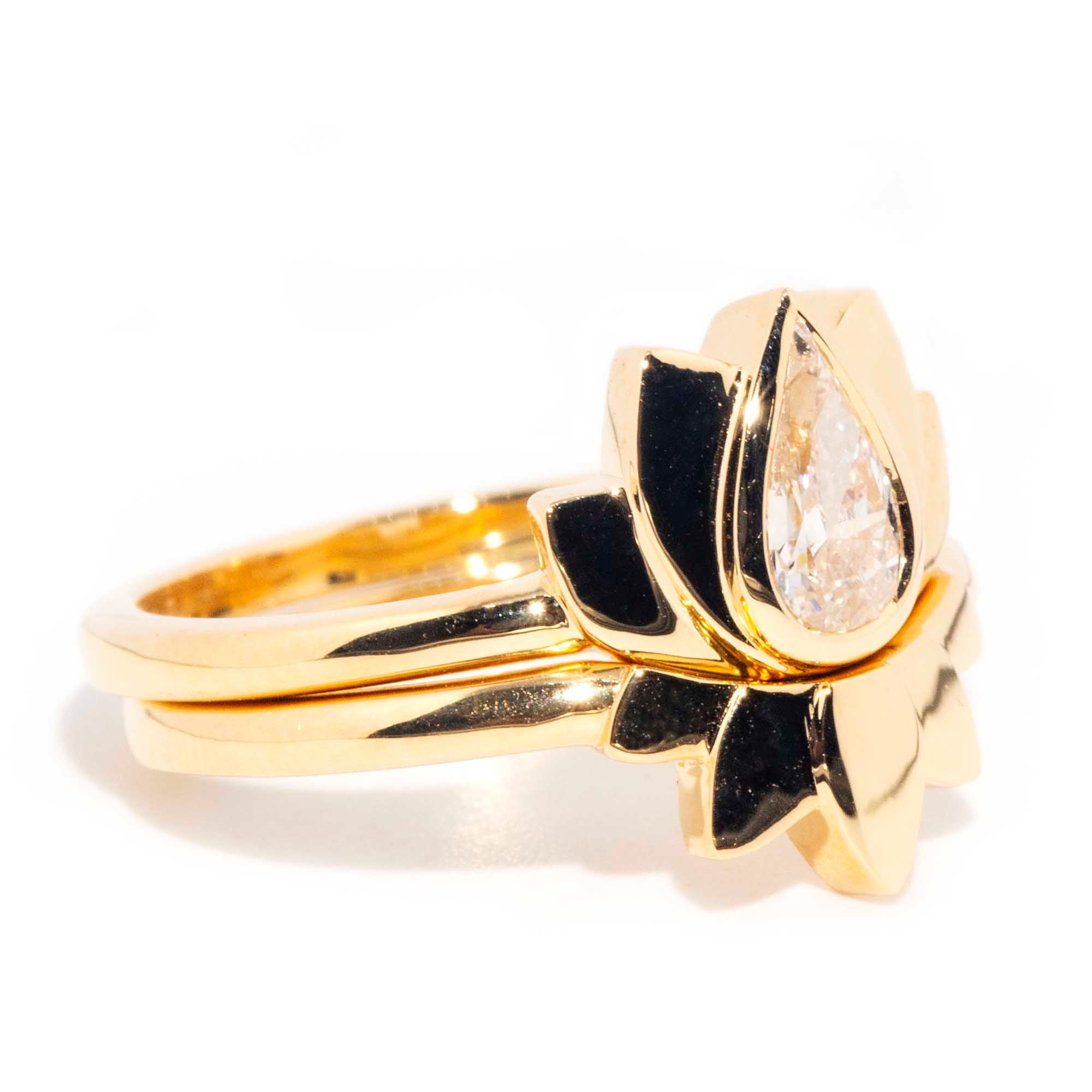 Takeshi Contemporary 18ct Yellow Gold Lotus Ring* OB Gemmo $ Rings Imperial Jewellery 