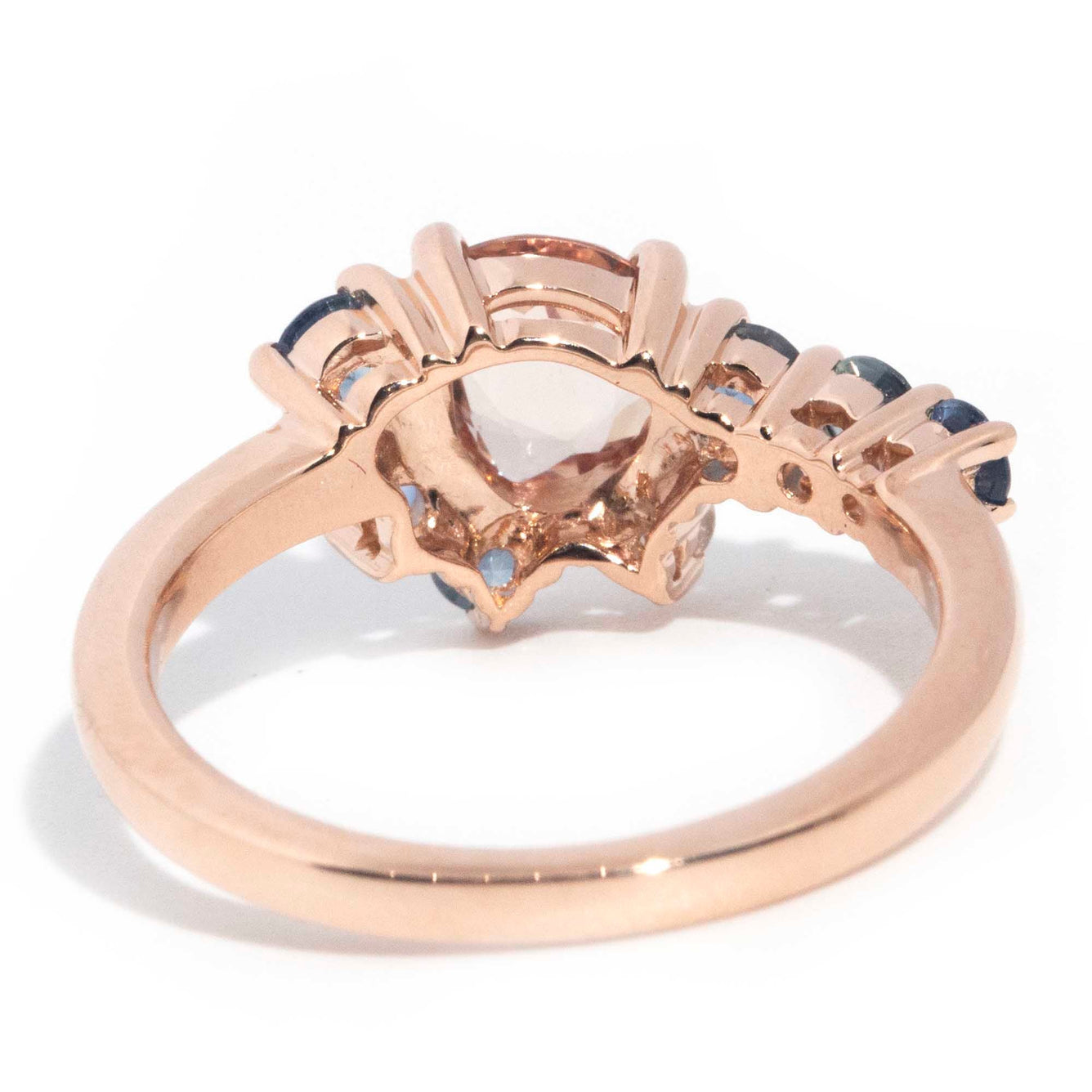 Takoda 18ct Rose Gold Padparadscha Sapphire & Diamond Cluster Ring Rings Imperial Jewellery 