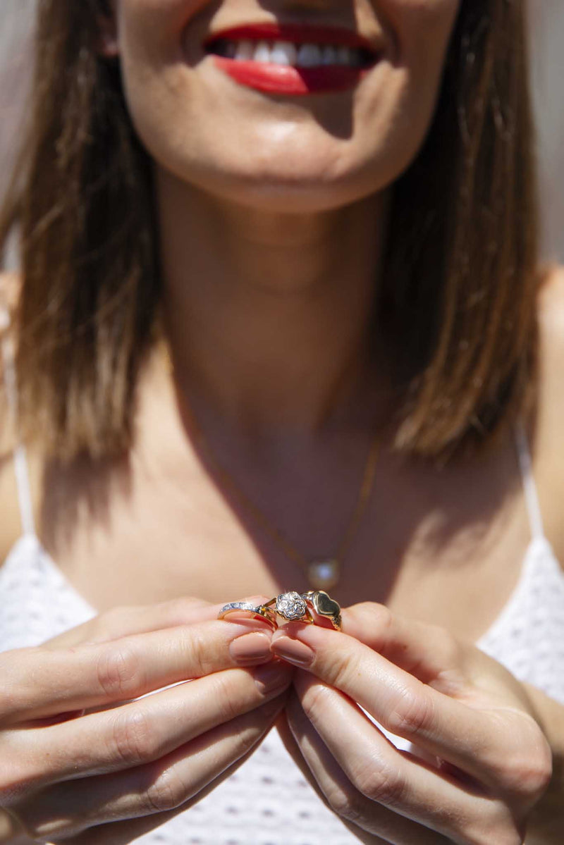 Talulla Edwardian Era Diamond Flower Cluster Ring Rings Imperial Jewellery 