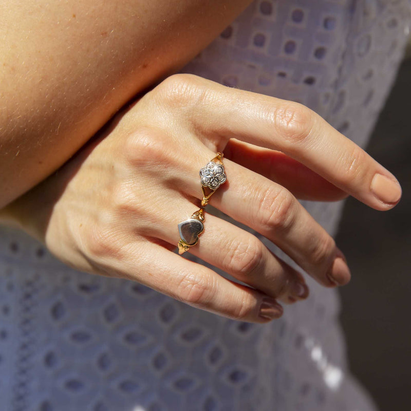 Talulla Edwardian Era Diamond Flower Cluster Ring Rings Imperial Jewellery 