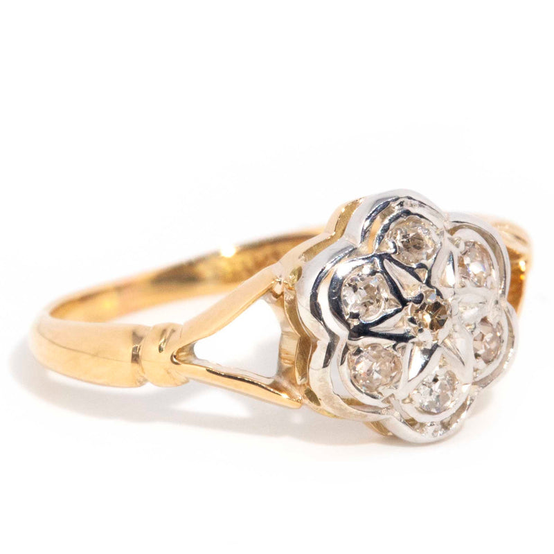 Talulla Vintage 18ct Gold Diamond Flower Cluster* OB Gemmo $ Rings Imperial Jewellery