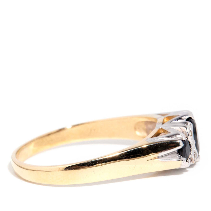 Tasmin Circa 1980s 9ct Sapphire & Diamond Ring Rings Imperial Jewellery 