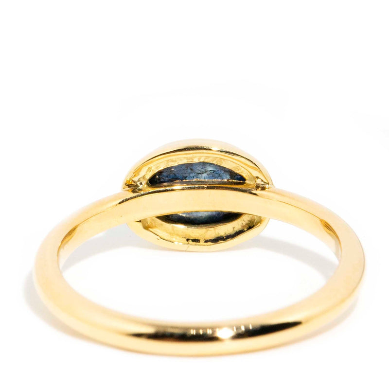 Tatum Sapphire Cabochon Solitaire Ring 18ct Gold Rings Imperial Jewellery 
