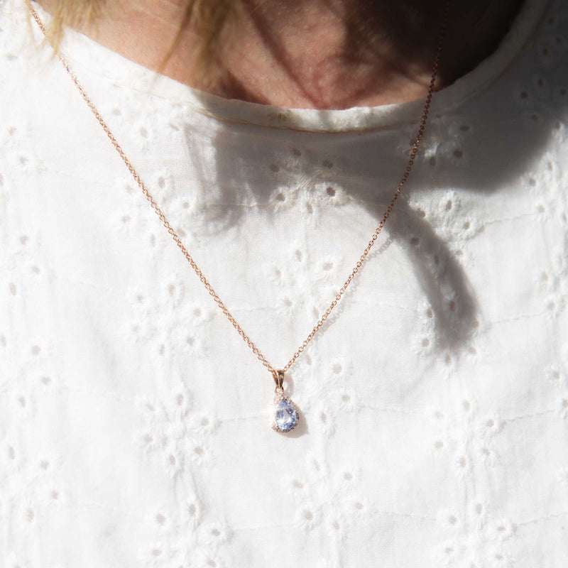 Taytum Contemporary 9ct Rose Gold Sapphire Diamond Pendant* GTG Pendants/Necklaces Imperial Jewellery 