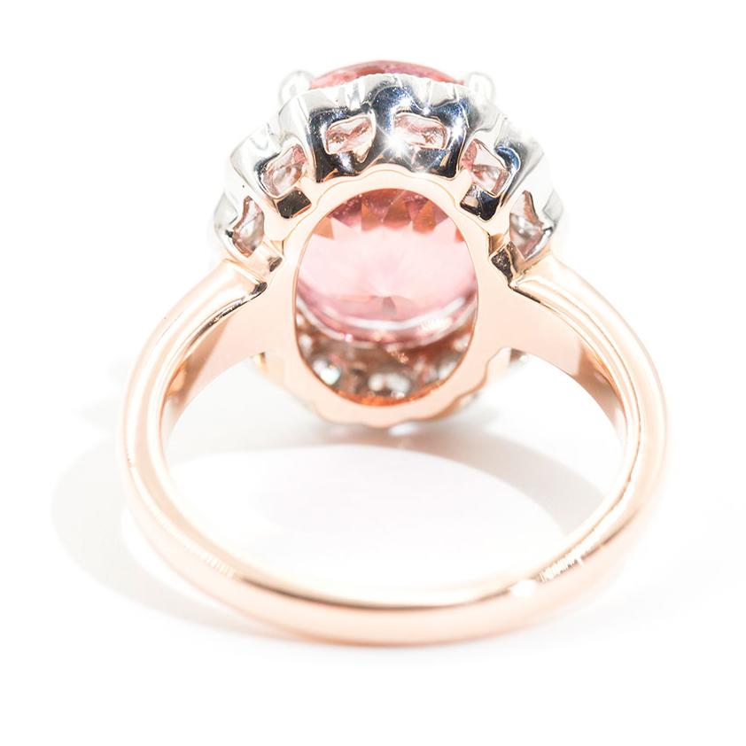 The Peru Oval Tourmaline Diamond Halo Ring Rings Imperial Jewellery - Auctions, Antique, Vintage & Estate 