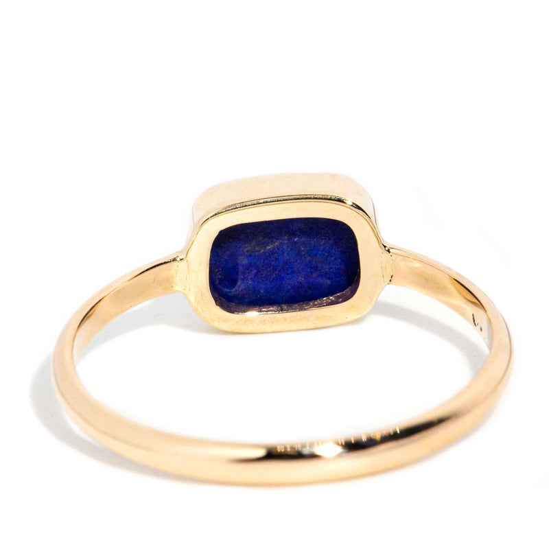 Thora 1980s Lapis Lazuli Ring 9ct Gold* DRAFT Rings Imperial Jewellery 