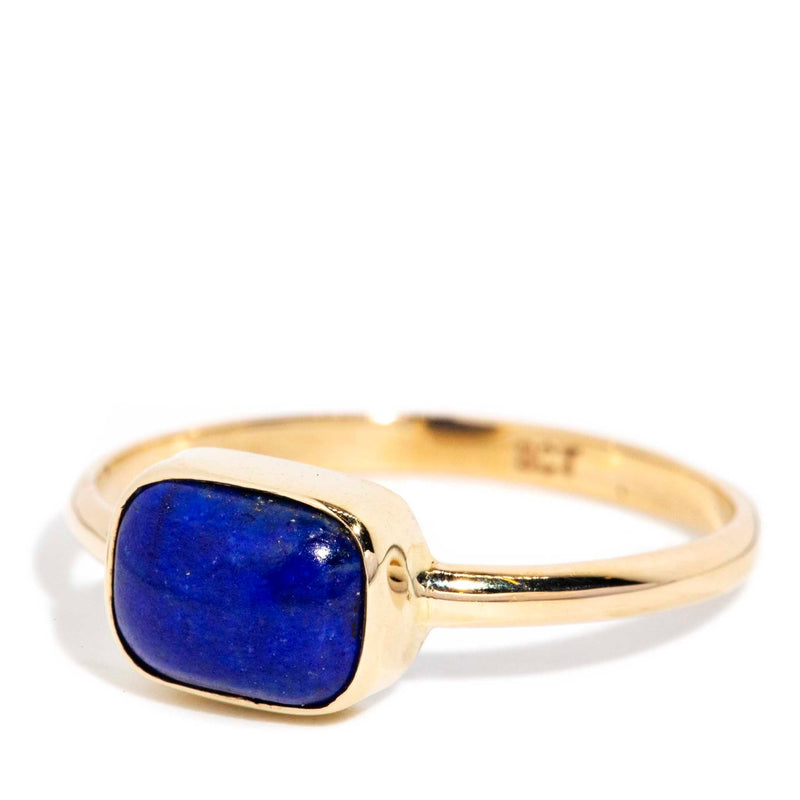 Thora 1980s Lapis Lazuli Ring 9ct Gold* DRAFT Rings Imperial Jewellery 