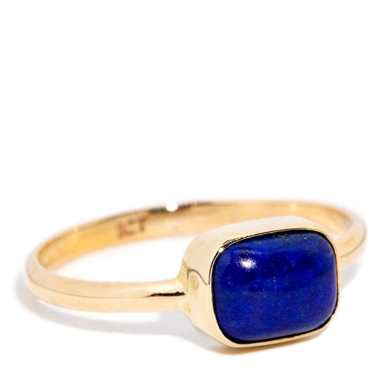 Thora 1980s Lapis Lazuli Ring 9ct Gold* DRAFT Rings Imperial Jewellery 