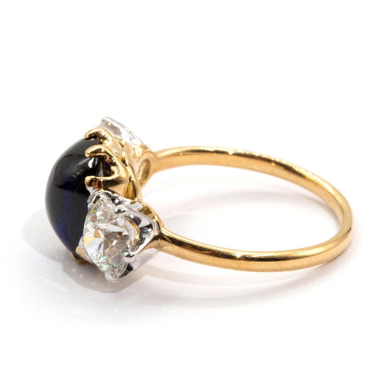 Tiffany Co Antique Sapphire Diamond Ring Circa 1880s GIA