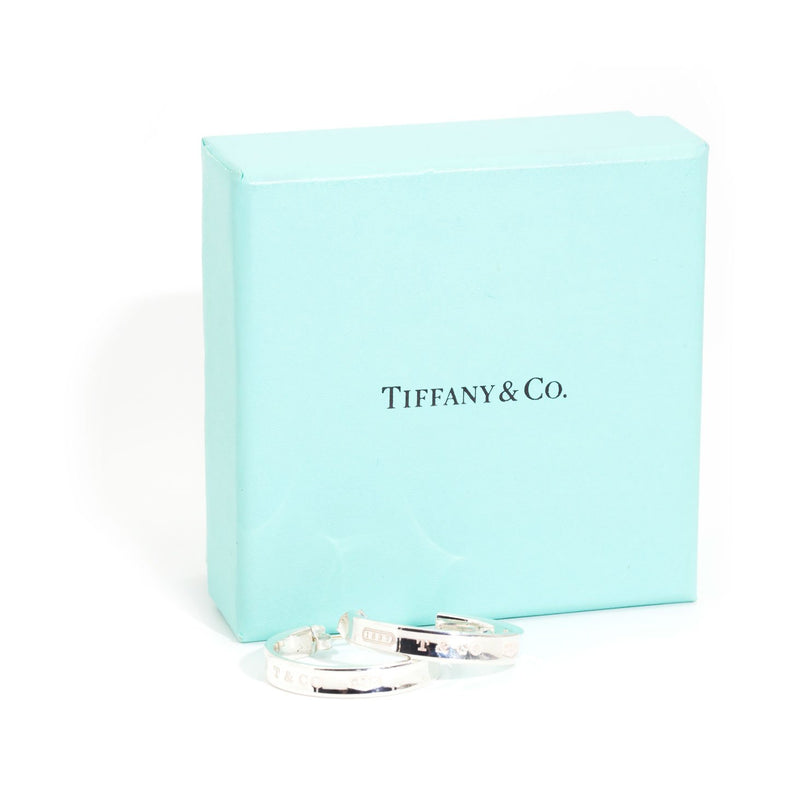 Tiffany & Co 1837 Vintage Hoop Earrings (Sarina Check) Earrings Imperial Jewellery