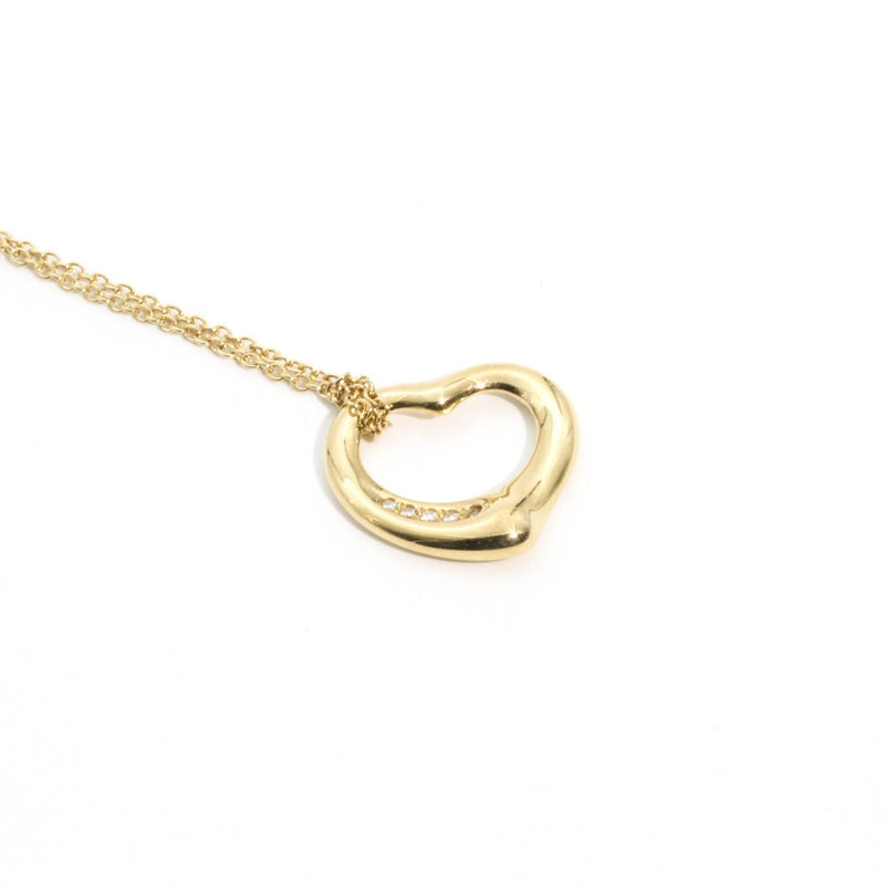 Tiffany and Co Elsa Peretti Open Heart Pendant 18 Carat Yellow