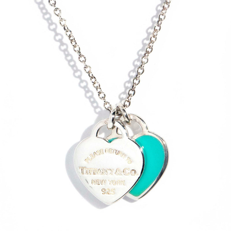 Tiffany & Co Sterling Silver Blue Heart Tag Pendant and Fine Chain –  Imperial Jewellery