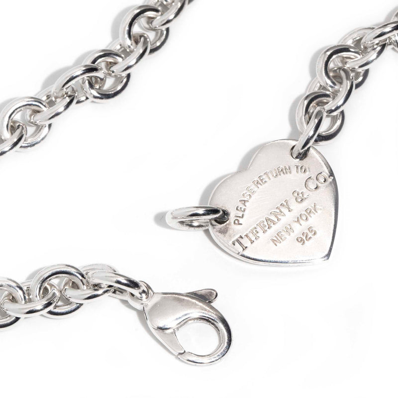 Tiffany Sterling Silver Chain Link Necklace & Heart Pendant Pendants/Necklaces Imperial Jewellery 