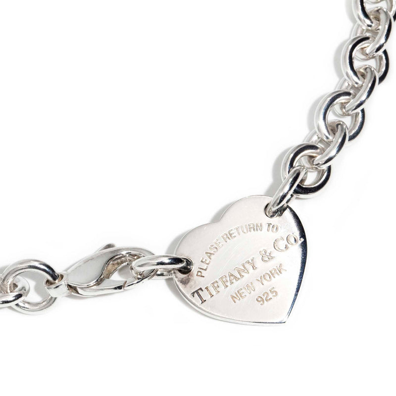 Tiffany Sterling Silver Chain Link Necklace & Heart Pendant Pendants/Necklaces Imperial Jewellery 