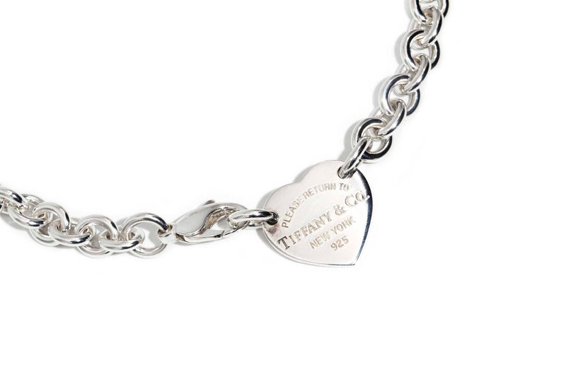 Tiffany Sterling Silver Chain Link Necklace & Heart Pendant Pendants/Necklaces Imperial Jewellery 