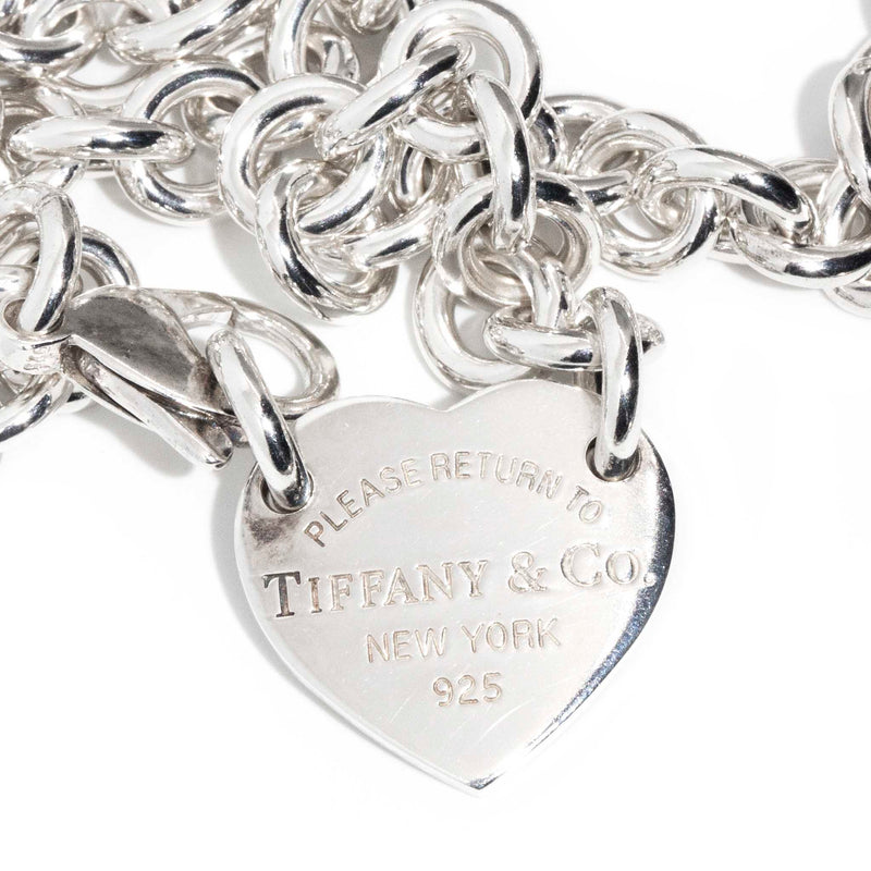 Tiffany Sterling Silver Chain Link Necklace & Heart Pendant Pendants/Necklaces Imperial Jewellery 