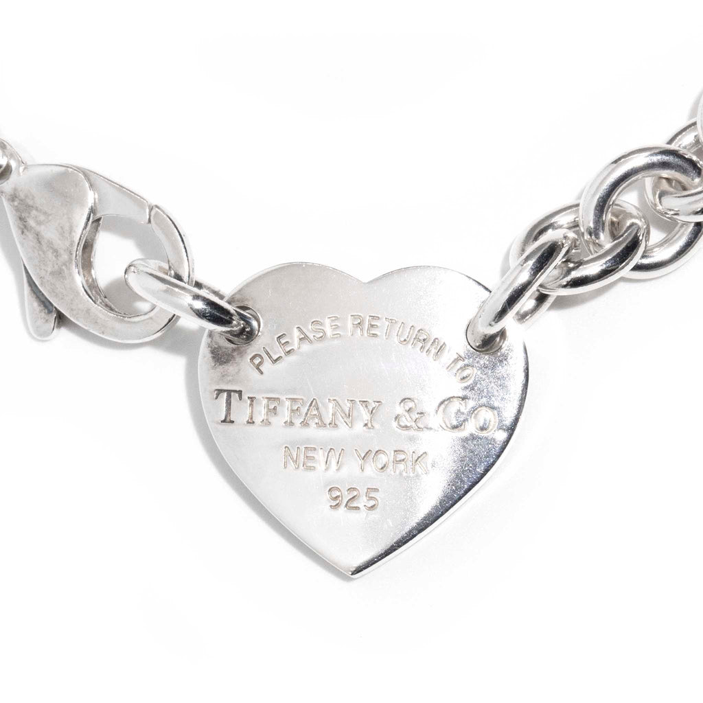 tiffany sterling silver chain link necklace heart pendant pendantsnecklaces imperial jewellery imperial jewellery hamilton