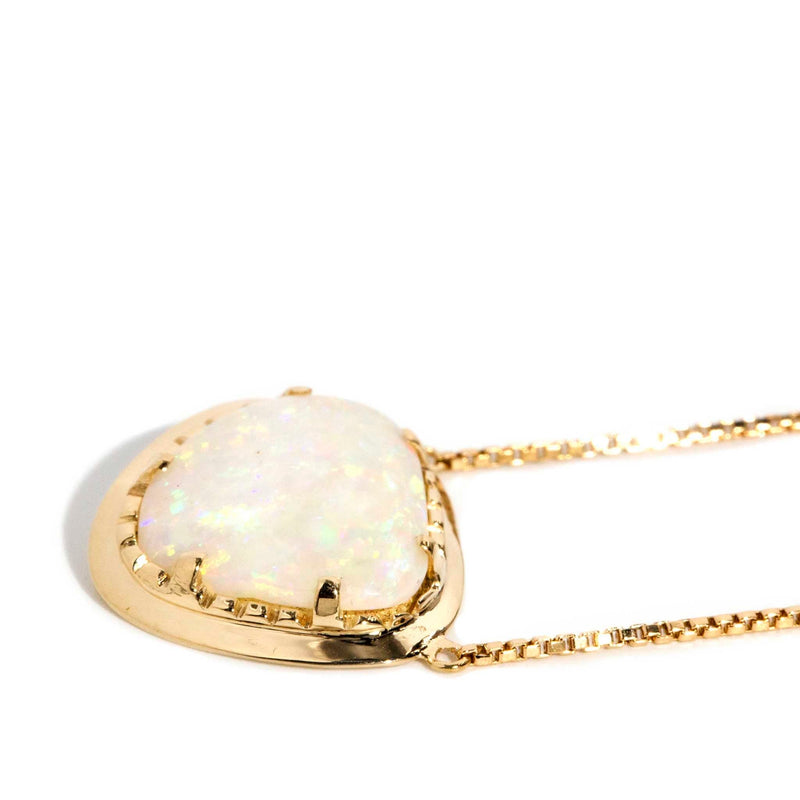 Titus 1970s Australian Opal 14ct Gold Pendant & Chain 18ct Pendants/Necklaces Imperial Jewellery 