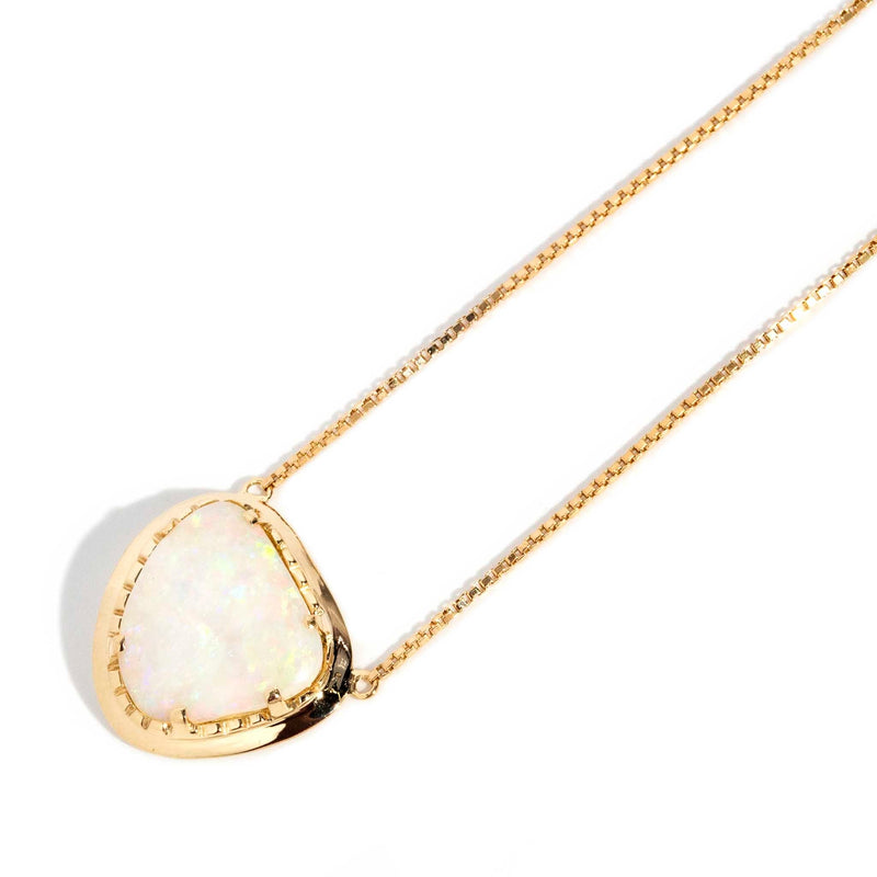 Titus 1970s Australian Opal 14ct Gold Pendant & Chain 18ct Pendants/Necklaces Imperial Jewellery 