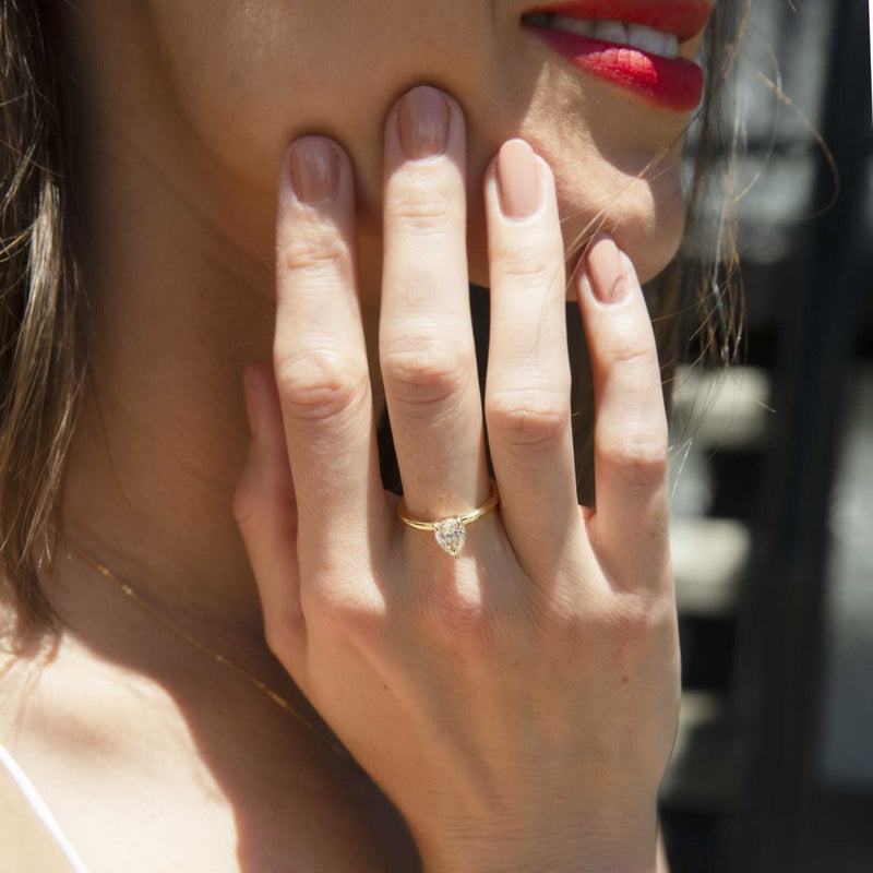 Tranquility 1.01 Carat Pear Cut Certified Diamond Ring Rings Imperial Jewellery 