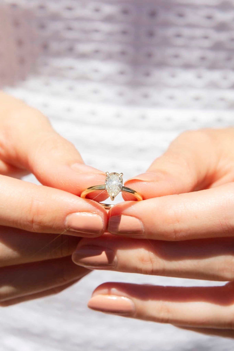 Tranquility 1.01 Carat Pear Cut Certified Diamond Ring Rings Imperial Jewellery 