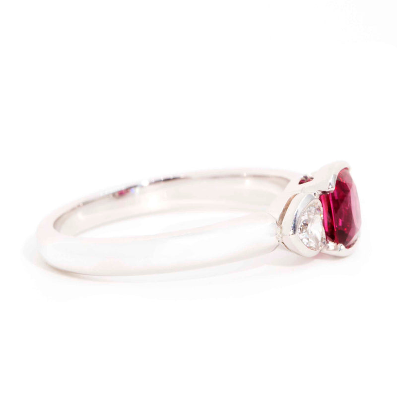 Valery 18ct Gold Red Spinel & Diamond Vintage Hearts Ring* Gemmo $ Rings Imperial Jewellery 