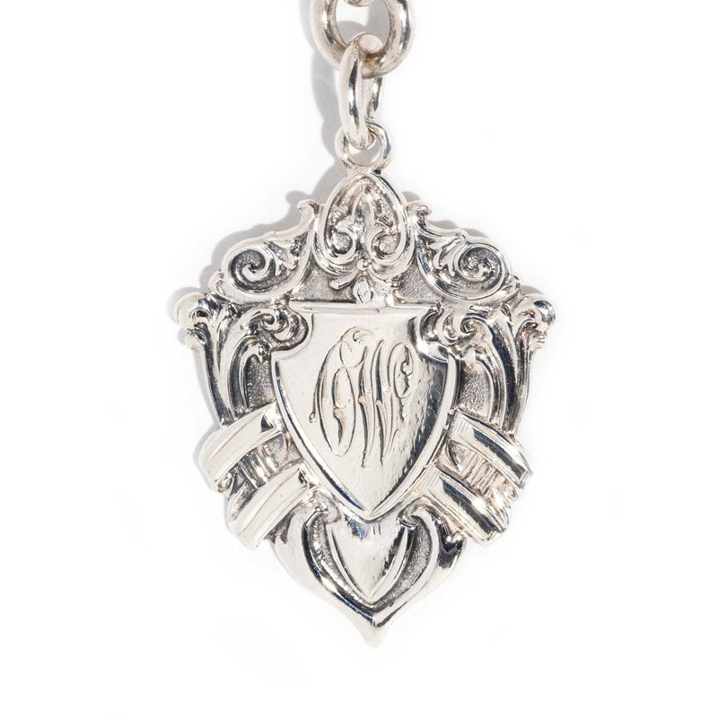 Valiance Sterling Silver Shield & Fob Chain Pendants/Necklaces Imperial Jewellery Imperial Jewellery - Hamilton 