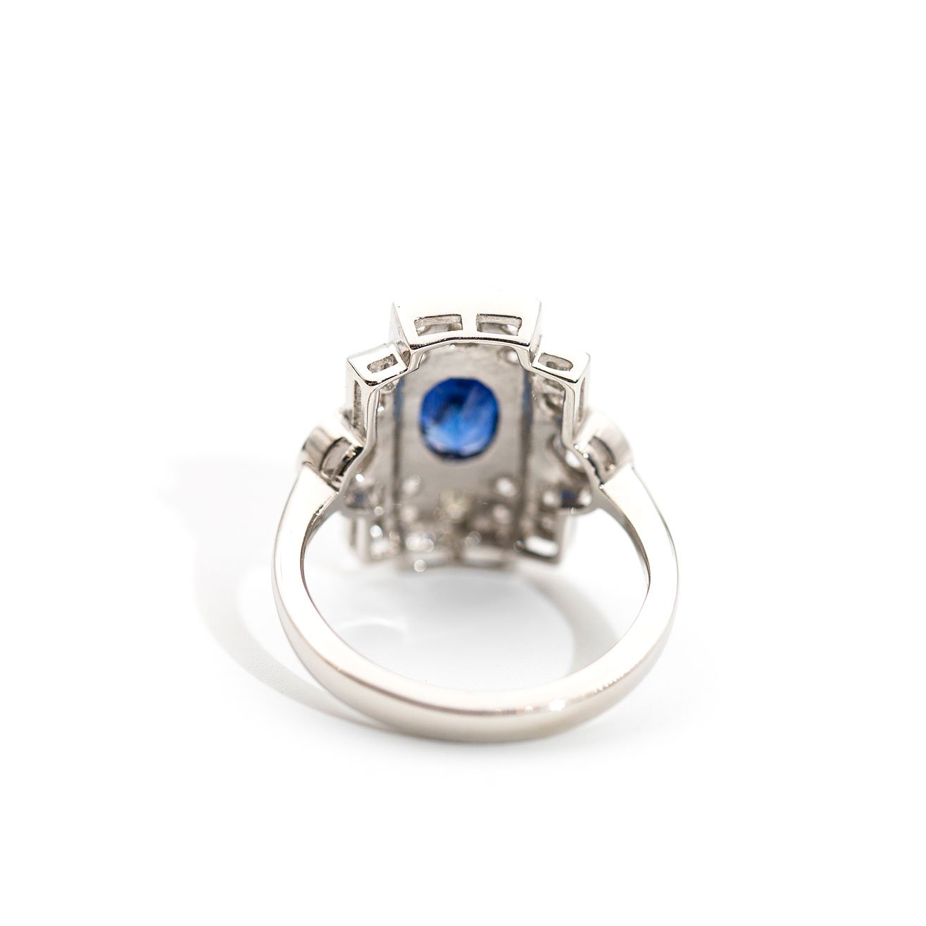 Vanessa Blue Sapphire and Diamond Art Deco Ring Ring Imperial Jewellery - Auctions, Antique, Vintage & Estate 