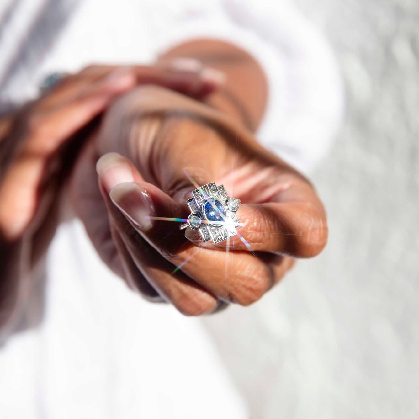 Vanessa Ceylon Sapphire Diamond Platinum Ring Rings Imperial Jewellery 