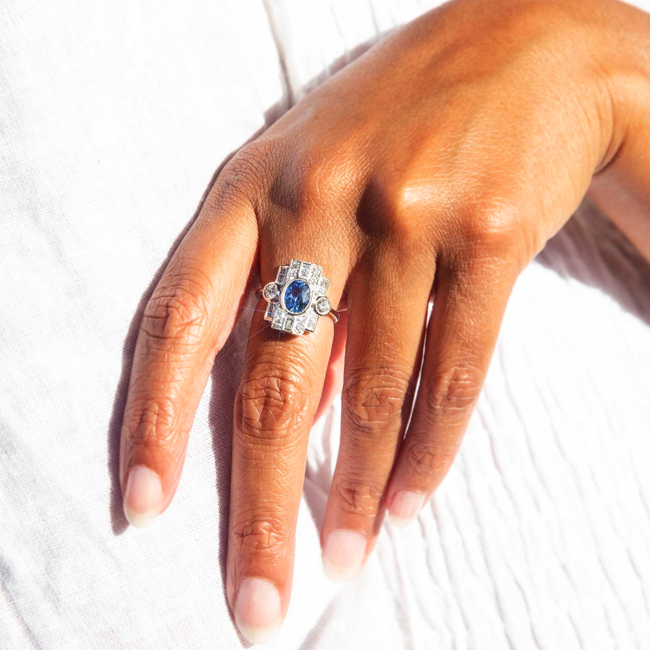 Vanessa Ceylon Sapphire Diamond Platinum Ring Rings Imperial Jewellery 