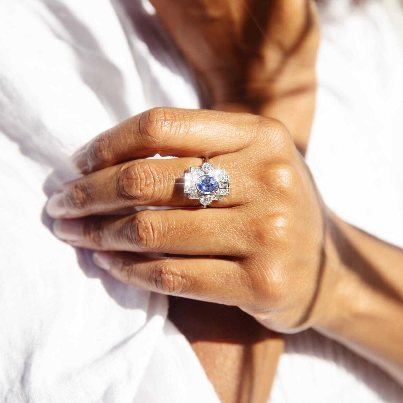 Vanessa Ceylon Sapphire Diamond Platinum Ring Rings Imperial Jewellery 