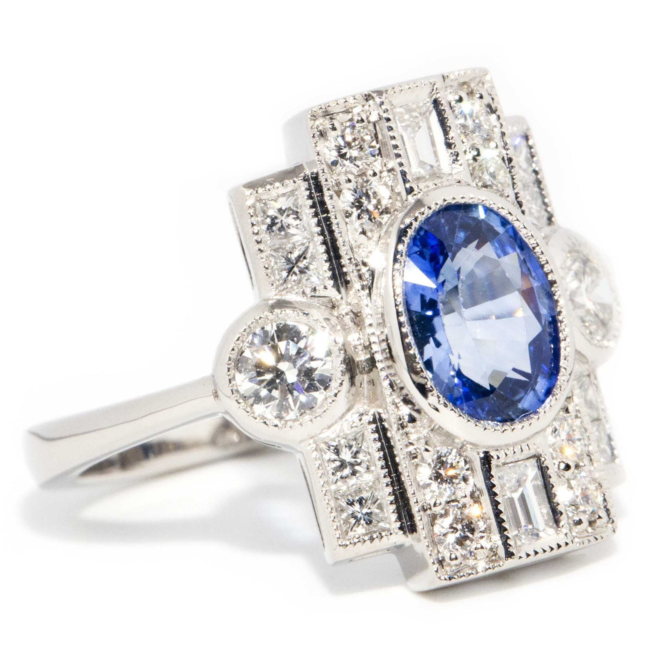 Vanessa Ceylon Sapphire Diamond Platinum Ring Rings Imperial Jewellery 