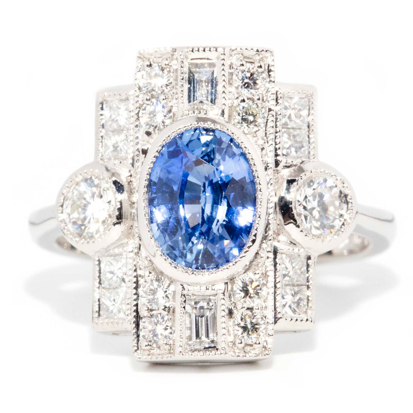 Vanessa Ceylon Sapphire Diamond Platinum Ring Rings Imperial Jewellery Imperial Jewellery - Hamilton 