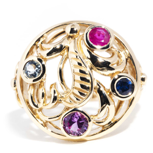 Victoria Natural Gemstone Contemporary Motif Ring in 14ct Gold Rings Imperial Jewellery Imperial Jewellery - Hamilton 