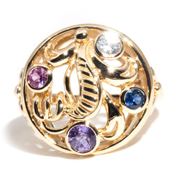 Victoria Natural Sapphire Contemporary Motif Ring in 14ct Gold Rings Imperial Jewellery Imperial Jewellery - Hamilton 