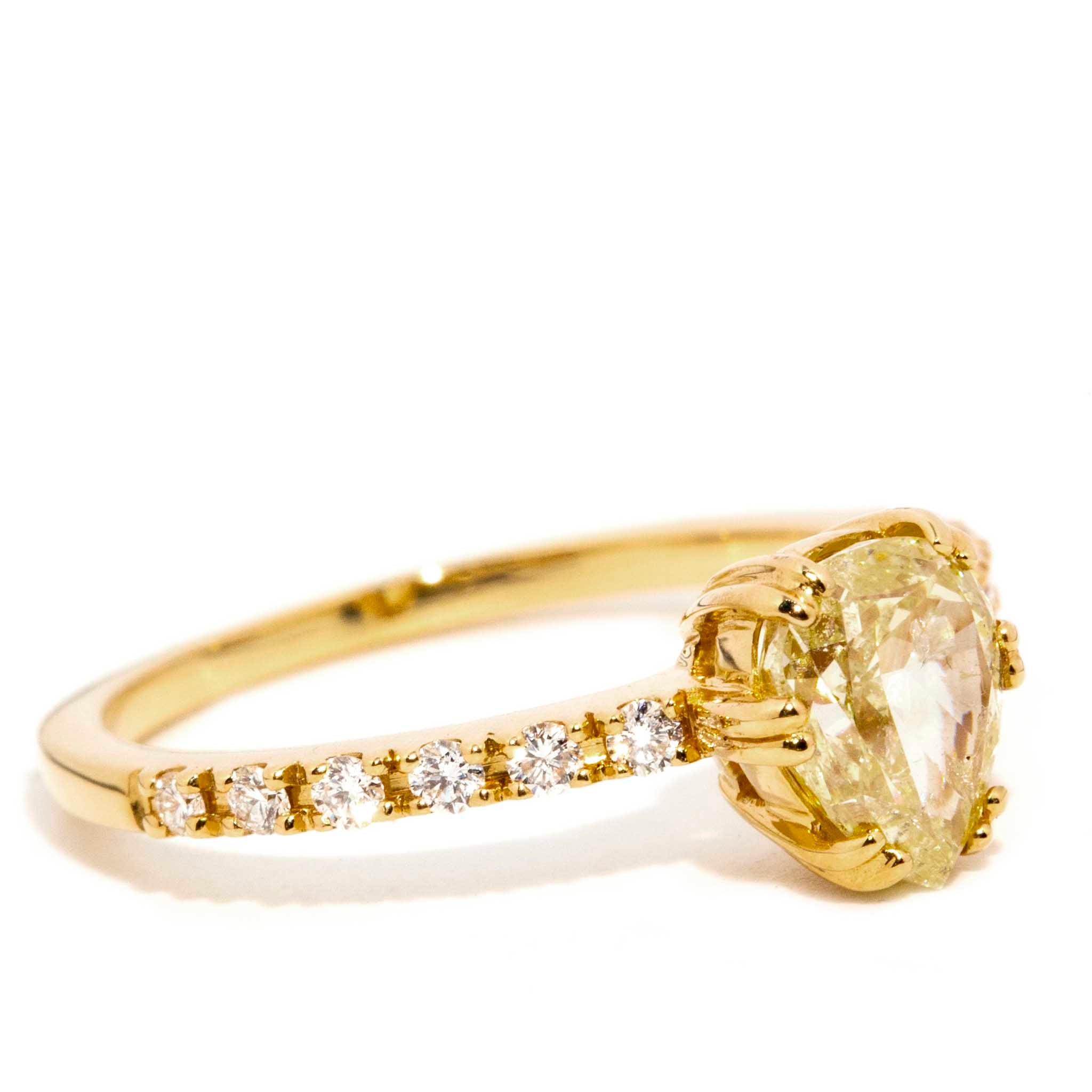 Vida Certified 1.15ct Fancy Yellow Pear Shaped Diamond Ring Rings Imperial Jewellery 