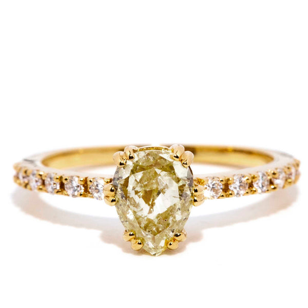Vida Certified 1.15ct Fancy Yellow Pear Shaped Diamond Ring Rings Imperial Jewellery Imperial Jewellery - Hamilton 