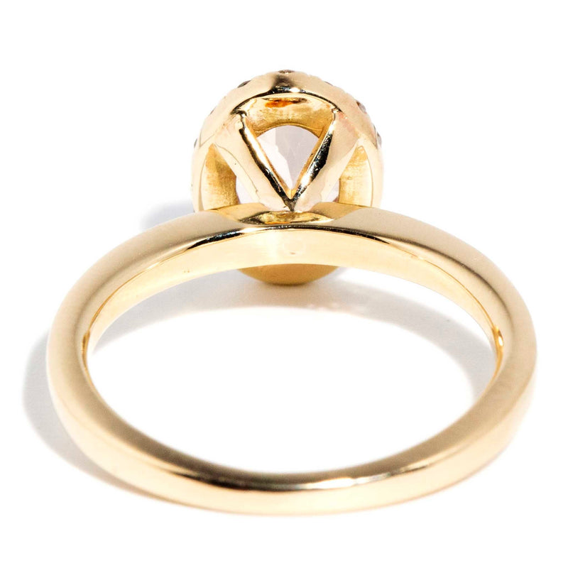 Virginie Contemporary Morganite & Diamond Ring 14ct Gold Rings Imperial Jewellery 