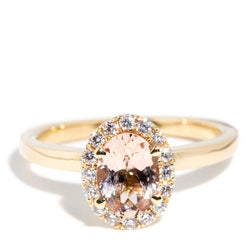 Virginie Contemporary Morganite & Diamond Ring 14ct Gold Rings Imperial Jewellery Imperial Jewellery - Hamilton 
